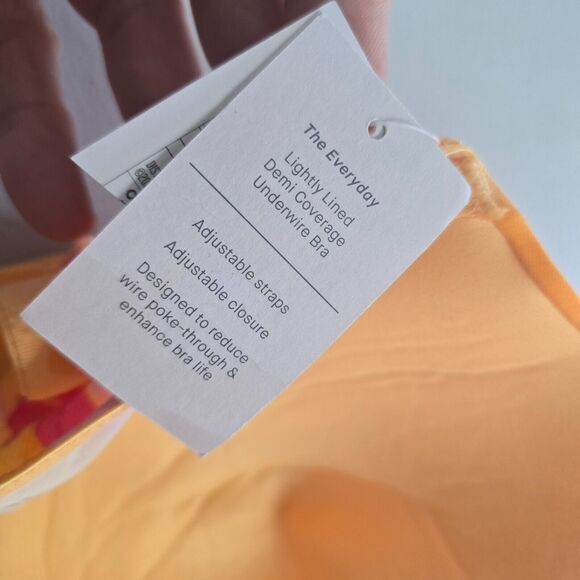 Auden Bra Women's 36DD Pink Orange Floral The Everyday Demi Coverage NWT - Picture 4 of 16